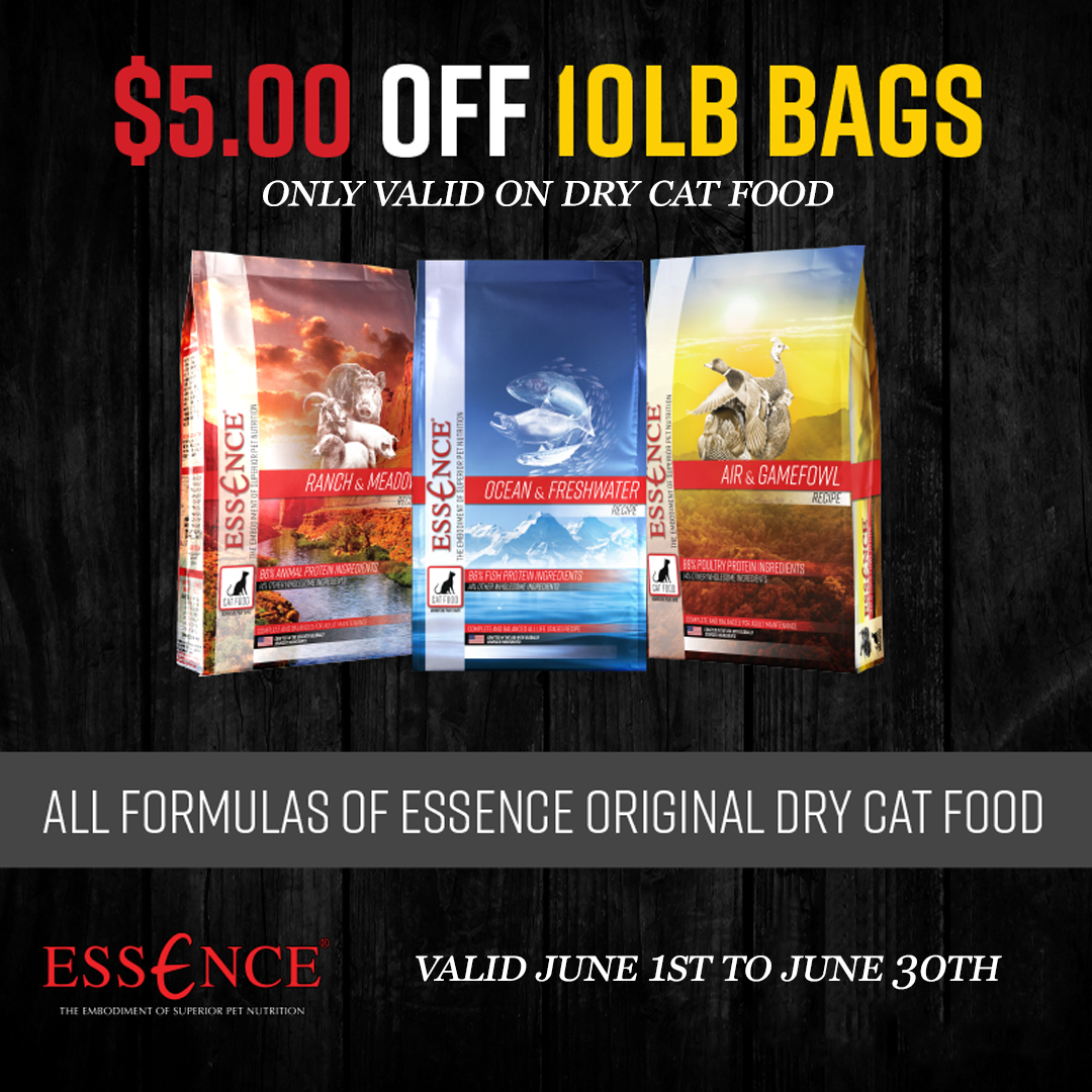 sale on essence dog food, 10lb bags are $10 off