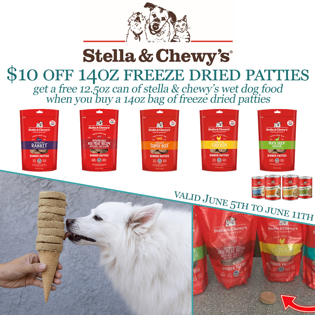 stella and chewy's sale on freeze dried patties and freeze dried meal mixers