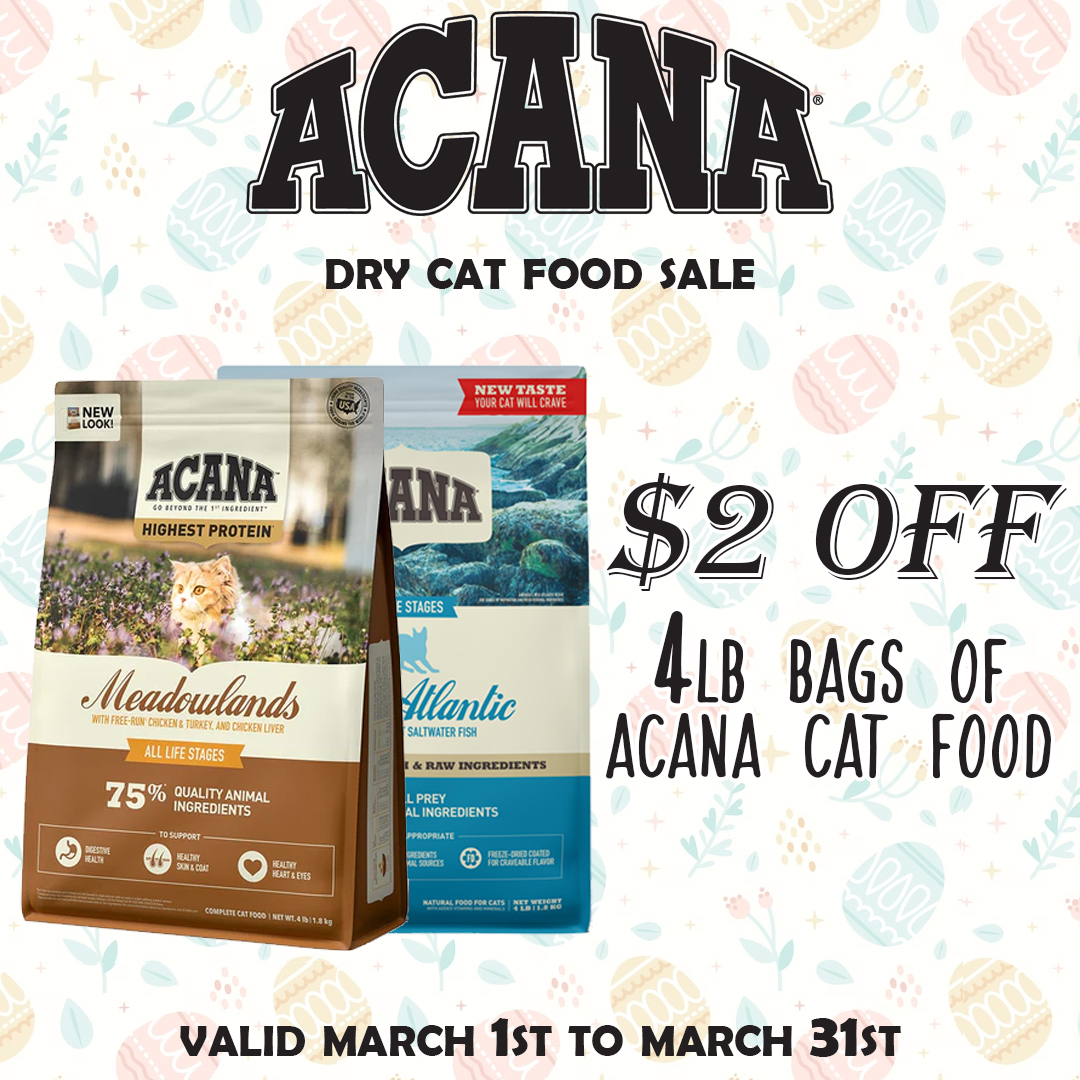 acana sale on cat food dry kibble $2 off