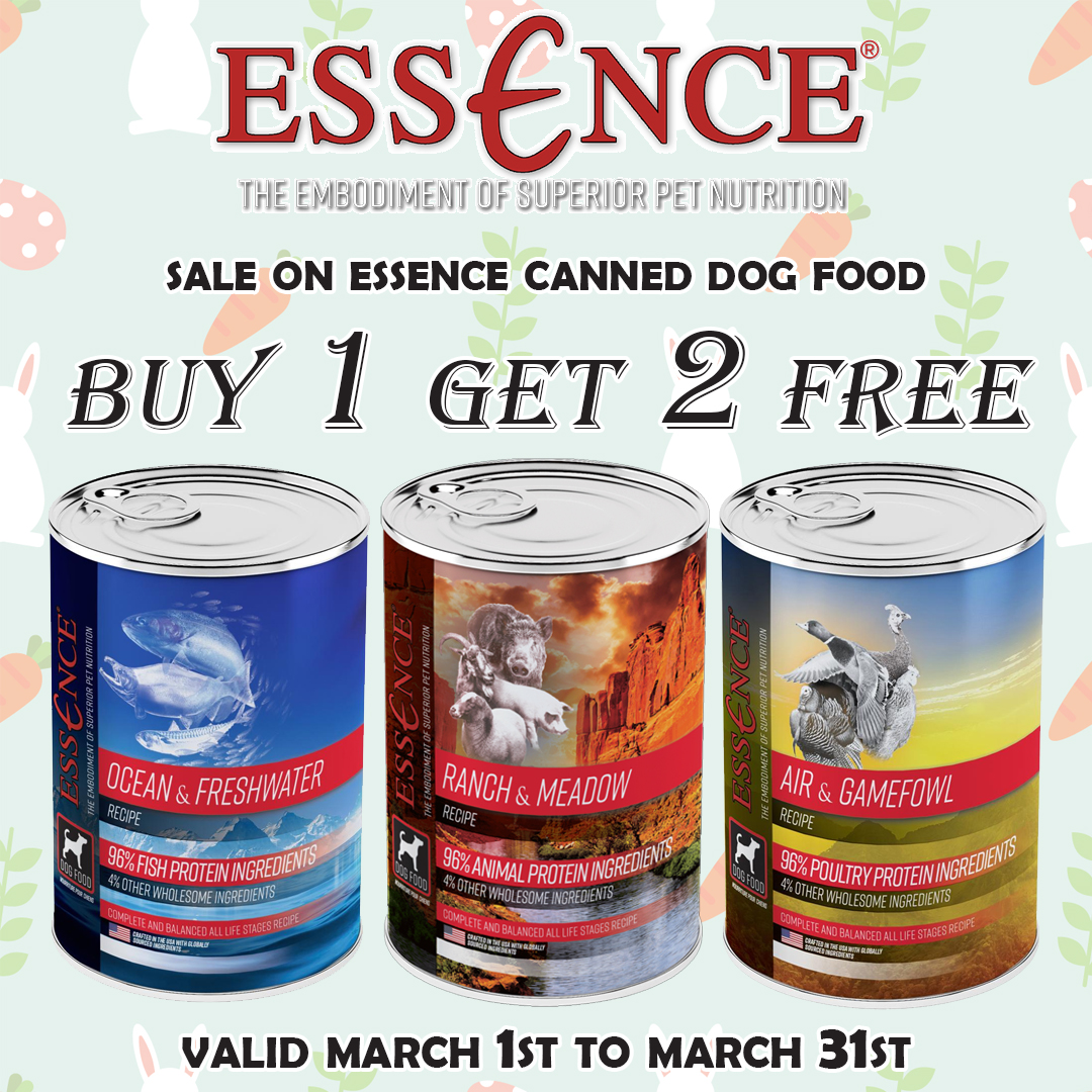 essence sale on dog food cans original food